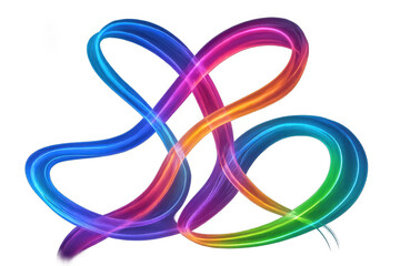 Light trails swirling dynamically, creating colorful abstract pattern with energetic movement, blending vivid hues against transparent backdrop