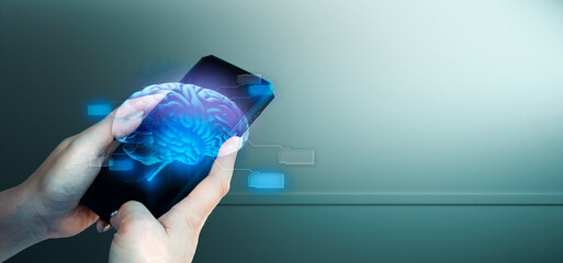 hand of businessman interactive touching a holographic of transaction financial network data...
