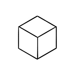Cube, Brick, dice, hand drawn illustration, black pencil drawing, transparent background, PNG