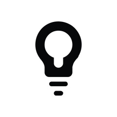 Black Bulb Icon Simple Design
