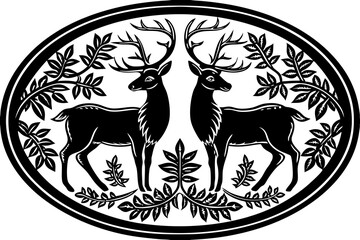 black and white deer