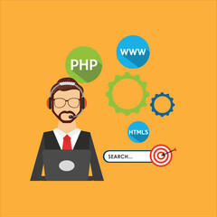 Computer Networking Programming icons and illustrations