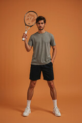 Tennis player in studio