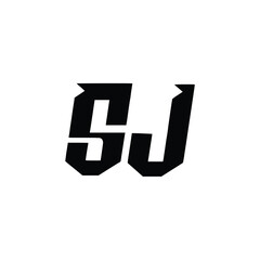 SJ monogram logo design letter text name symbol monochrome logotype alphabet character simple logo