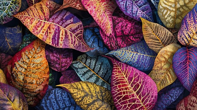 vibrant coleus leaves with intricate patterns