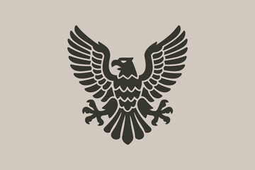 Eagle with spread wings heraldic style vector illustration

