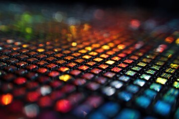 Obraz premium LCD Texture. Macro Shot of Digital Screen Surface with Grid Pattern