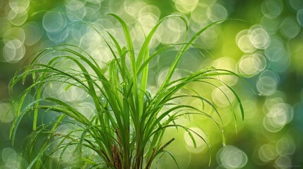 Lemongrass Plant. Green Leafy Herb in Nature Setting - Growth and Medicinal Properties