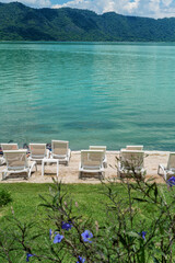 Beautiful volcanic lake Coatepeque in El Salvador, Central America.