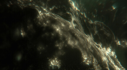  Microphotography Close-Up of Alien Skin Texture Covered with Bioluminescent Pores and Soft Glowing Veins Beneath the Surface, Surreal Macro Sci-Fi Scene with Rich Detail and Otherworldly Atmosphere