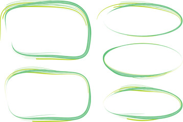 light green creative colorful abstract outline frames shapes set