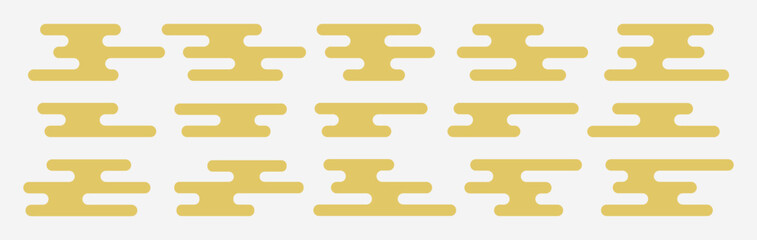 Collection of simple Japanese clouds icons. Asian style cloud elements