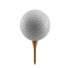 golf ball on the tee isolated on white background
