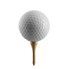 golf ball on the tee isolated on white background