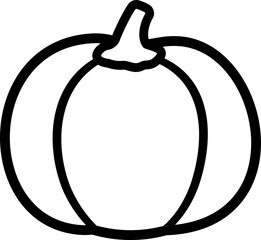 Autumn harvest pumpkin black thick line icon.
fall thanksgiving pumpkin outline isolated.
Transparent background. svg.