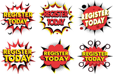 Register Today: Six Unique Comic Book Style Designs for Your Marketing...