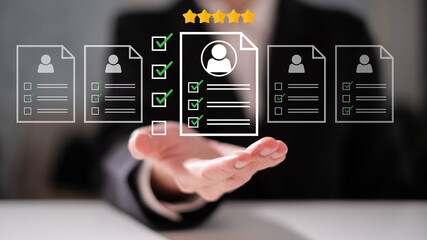 Human resource HR management recruitment connection global job career business corporate concept