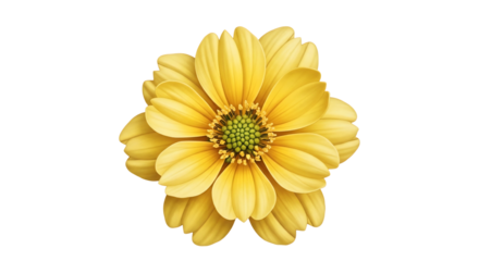 Close-up of a vibrant yellow flower, perfect for adding a touch of nature to designs. Its detailed petals and central disc create a striking image ideal for cards, websites, or print projects