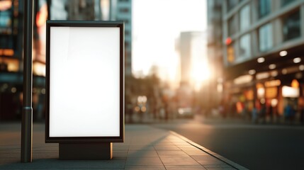 Blank billboard display model on urban streets, with space for text and image replication