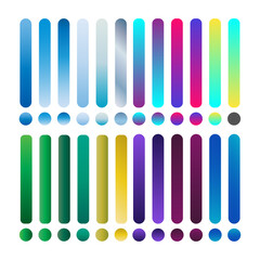 Abstract colorful vertical bars and circles with gradient isolated on white background