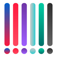 Abstract colorful vertical bars and circles with gradient isolated on white background