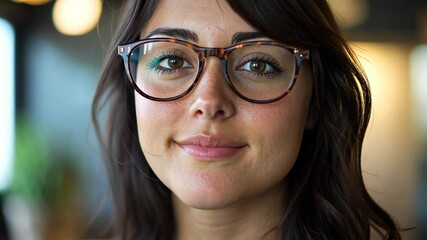 young Asian Indian woman wearing eyeglasses smiling with confident at camera - Powered by Adobe