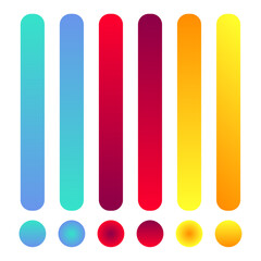 Colorful abstract gradient bars and circles isolated on white background