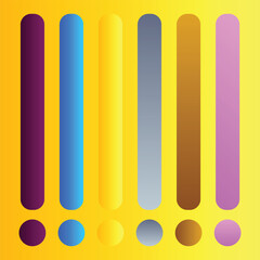 Abstract colorful gradient bars and circles on a yellow background, representing a vibrant color palette