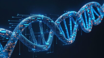 dna strand on black background