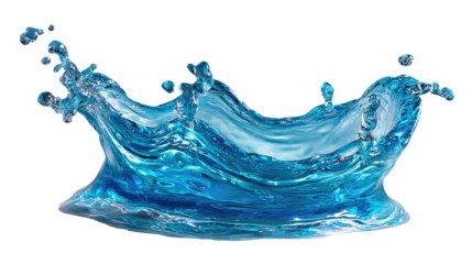 Water Splash: A dynamic display of a water splash, frozen in mid-air with a dazzling array of textures and forms. The crystal-clear droplets radiate outwards.