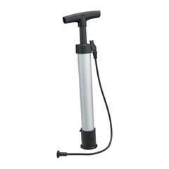 Bicycle pump with handle and hose isolated on a transparent background air pump tire inflator