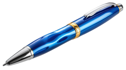 Elegant Blue Pen: A sleek and sophisticated blue pen, exuding professionalism and elegance, ready to capture thoughts, ideas, and signatures with style.