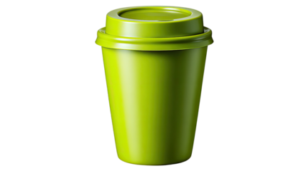 Eco-Friendly Lime Green Coffee Cup: A vibrant lime green coffee cup, designed for sustainability, offers a clean, minimalist aesthetic and reflects a modern approach to beverage enjoyment. 