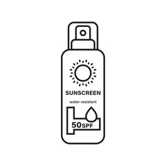 Sunscreen cream icon in flat style. Skin protection vector illustration on isolated background. Skincare pharmacy sign business concept.