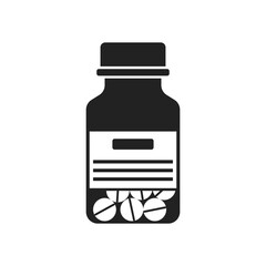 Pill icon in flat style. Drug vector illustration on isolated background. Medicine pharmacy sign business concept.