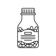 Pill icon in flat style. Drug vector illustration on isolated background. Medicine pharmacy sign business concept.