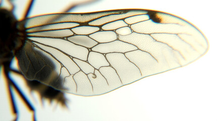  Microphotography and Close-Up of a Translucent Insect Wing Featuring Intricate Fractal Patterns, Backlit by Soft Natural Light, Showcasing Hyper-Realistic Details in a Scientific and Artistic Hybrid 