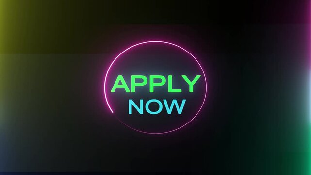 neon sign with neon light Apply Now Text Glitch Effect Promotion Advertisement Loop Background. Price Tag, Sale, Discounts, Deals, Special Offers, Green Screen and Alpha Matte