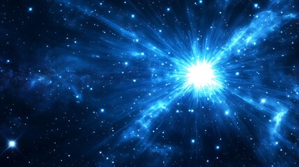Fototapeta premium cosmic starburst creating radiant light in nebula