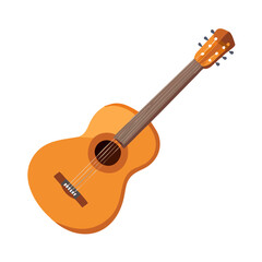 Vector illustration of a classical acoustic guitar, isolated on white background