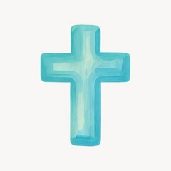 Blue painted cross symbol