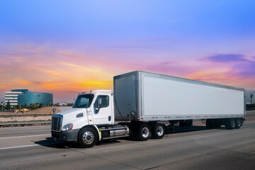 Semi Truck on Highway, Trucking, USA,  transpiration concept,