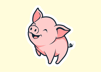cute pig vector icon illustration cartoon