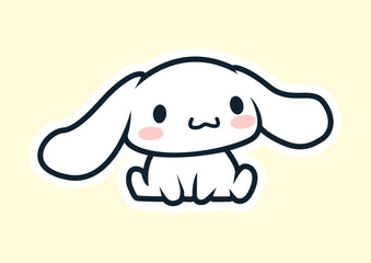 cute rabbit vector icon illustration cartoon