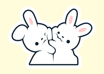 white rabbit with heart