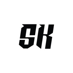 SK monogram logo design letter text name symbol monochrome logotype alphabet character simple logo