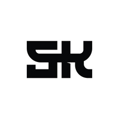 Obraz premium SK monogram logo design letter text name symbol monochrome logotype alphabet character simple logo