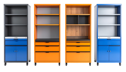 Versatile tool storage cabinets for organized workspaces