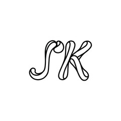 SK monogram logo design letter text name symbol monochrome logotype alphabet character simple logo