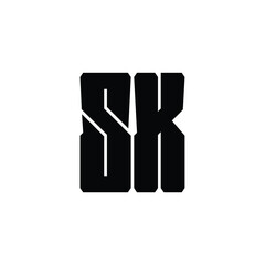 SK monogram logo design letter text name symbol monochrome logotype alphabet character simple logo